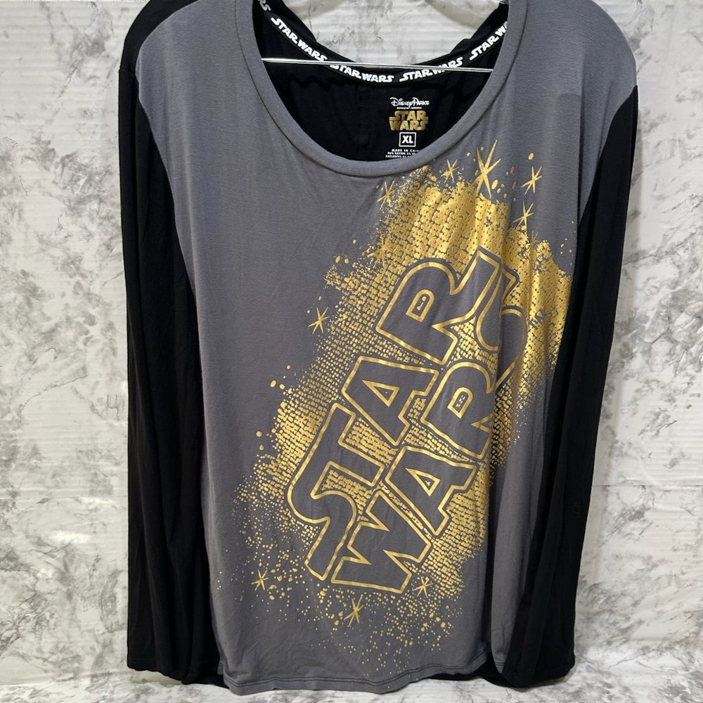 Disney Star Wars Logo Long Sleeve Fashion Shirt Women’s Black Size XL
